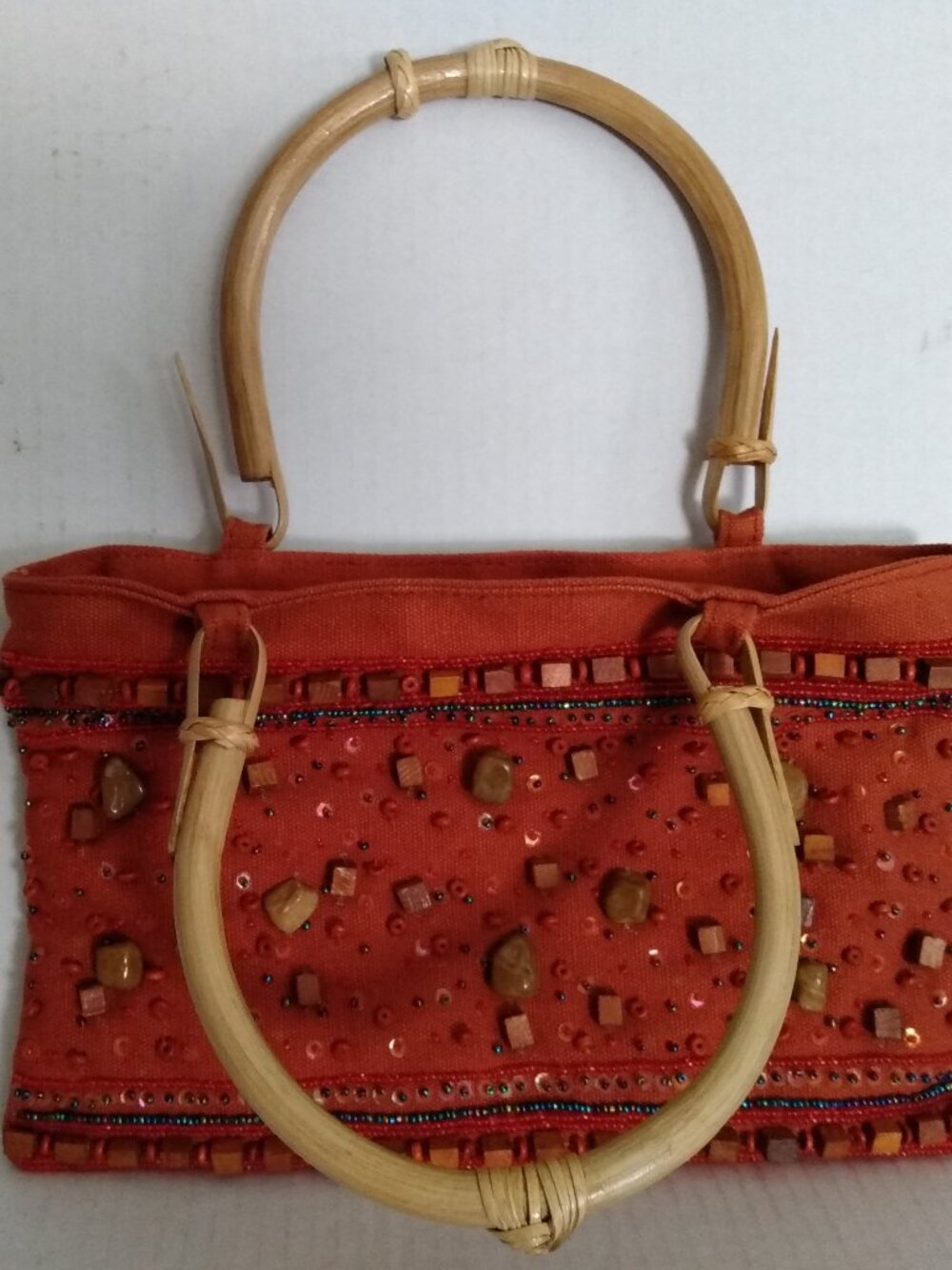 Beaded Bag Clutch Newport News Bamboo Removable Handles Plus Extra Beads